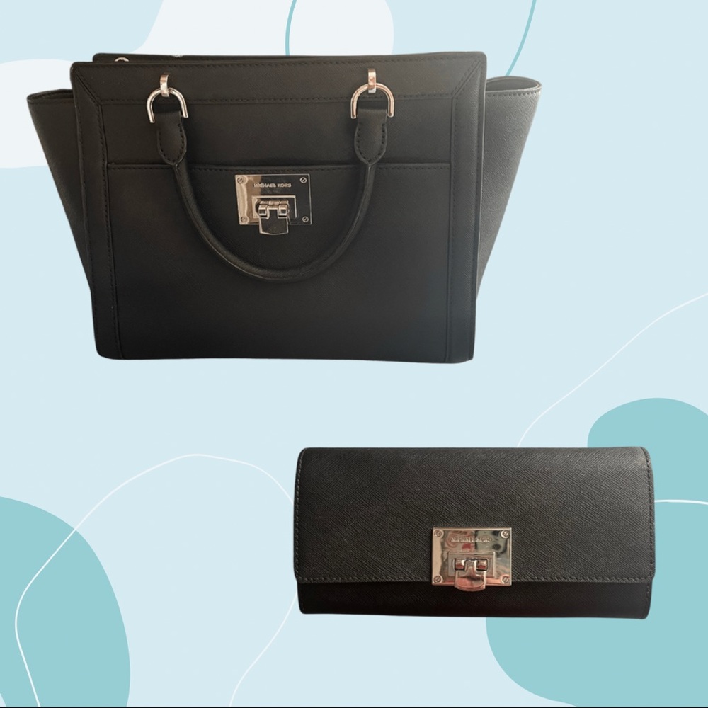 Michael Kors Black Purse & Wallet